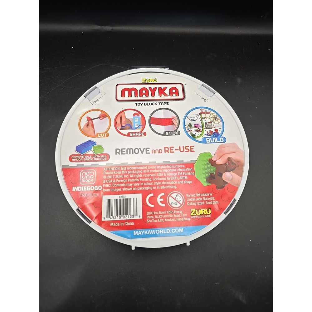 Zuru Mayka Toy Block Tape New Gray 6.5 Ft Roll! Gray